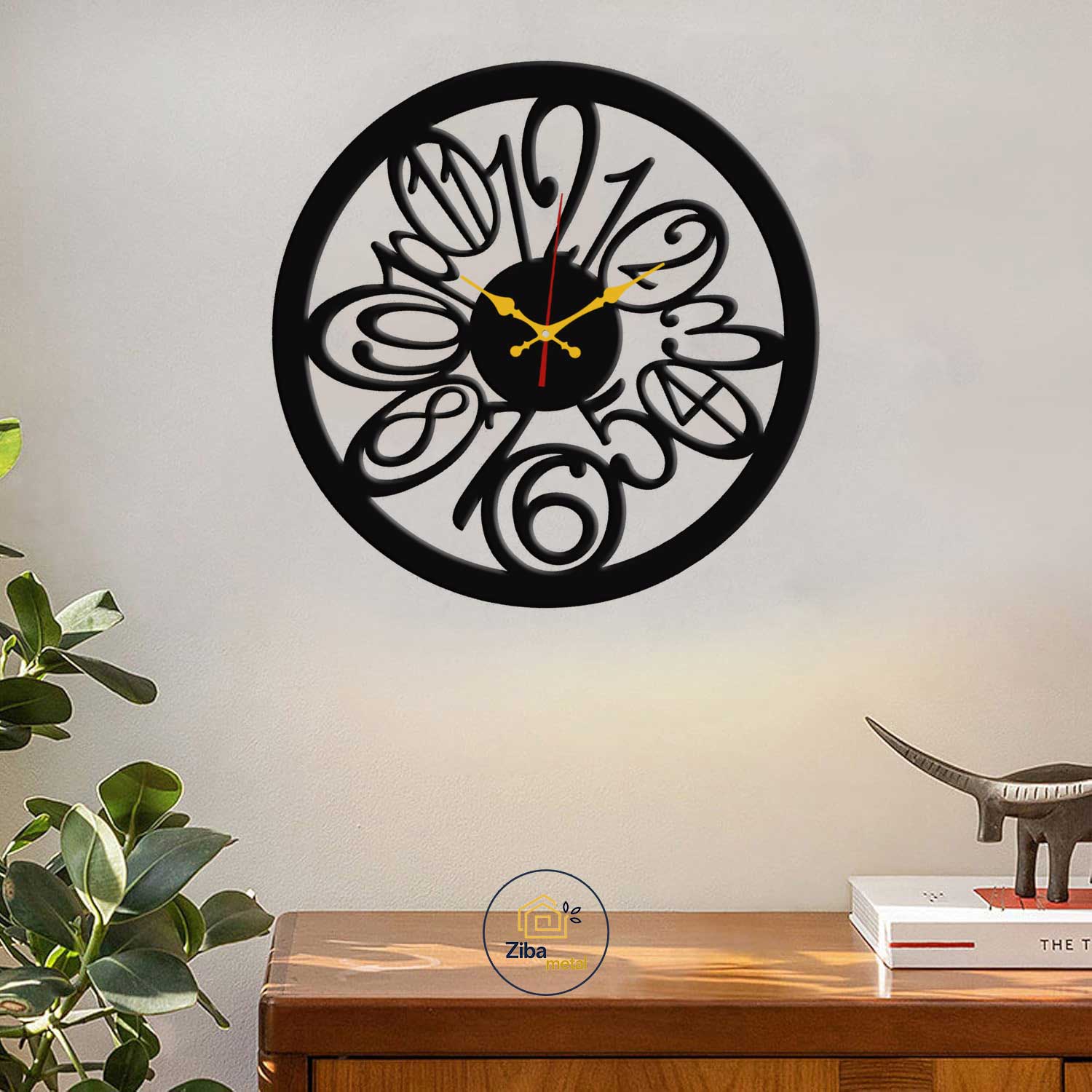 ساعت دیواری فلزی مینیمال مدل اعداد زیبا zb5
