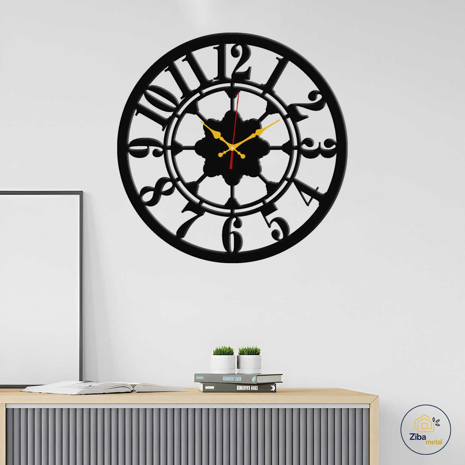 ساعت دیواری فلزی مینیمال مدل zb8