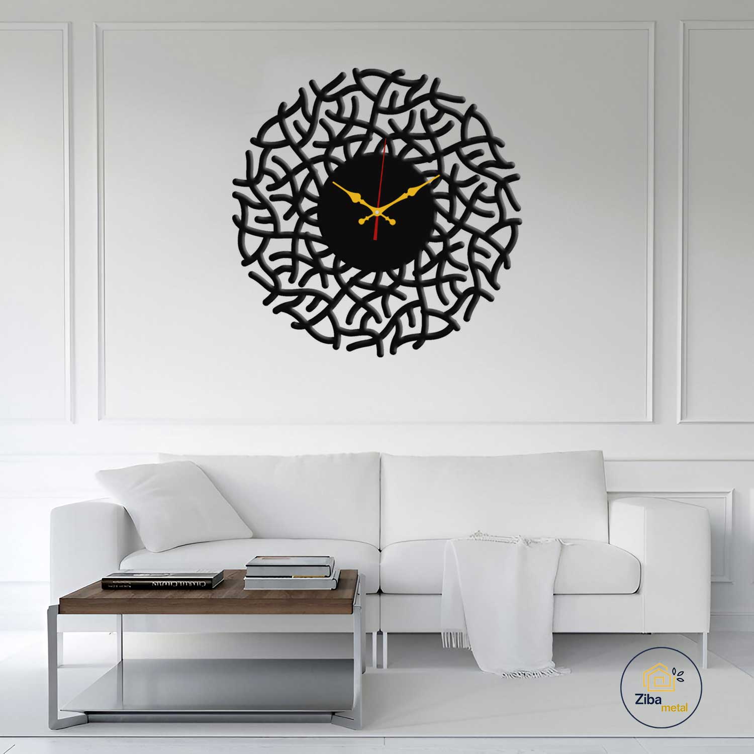 ساعت دیواری فلزی مینیمال مدل zb6