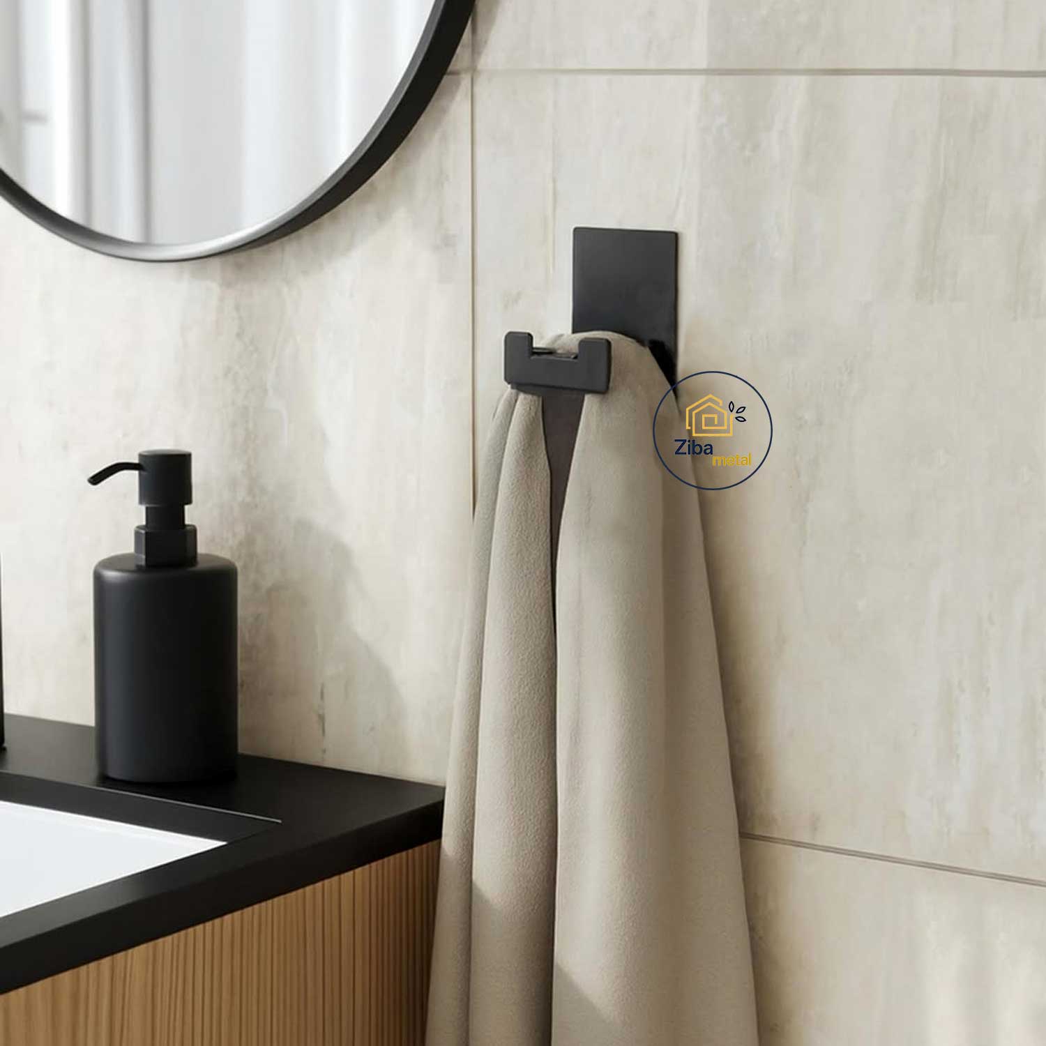 شلف فلزی آویز حوله کوچک کد zb15